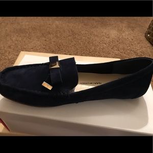 Isaac Mizrahi blue suede moccasins NEW IN BOX!